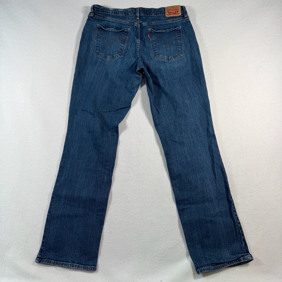 Levis Jeans Womens 30 Blue 505 Straight Mid Rise Medium Wash Stretch - Picture 2 of 13